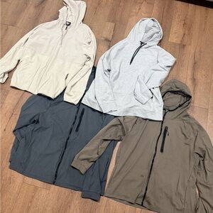 Bundle – 4 Member’s Mark Active Hoodies – Size 2X – Cream, Gray & Brown